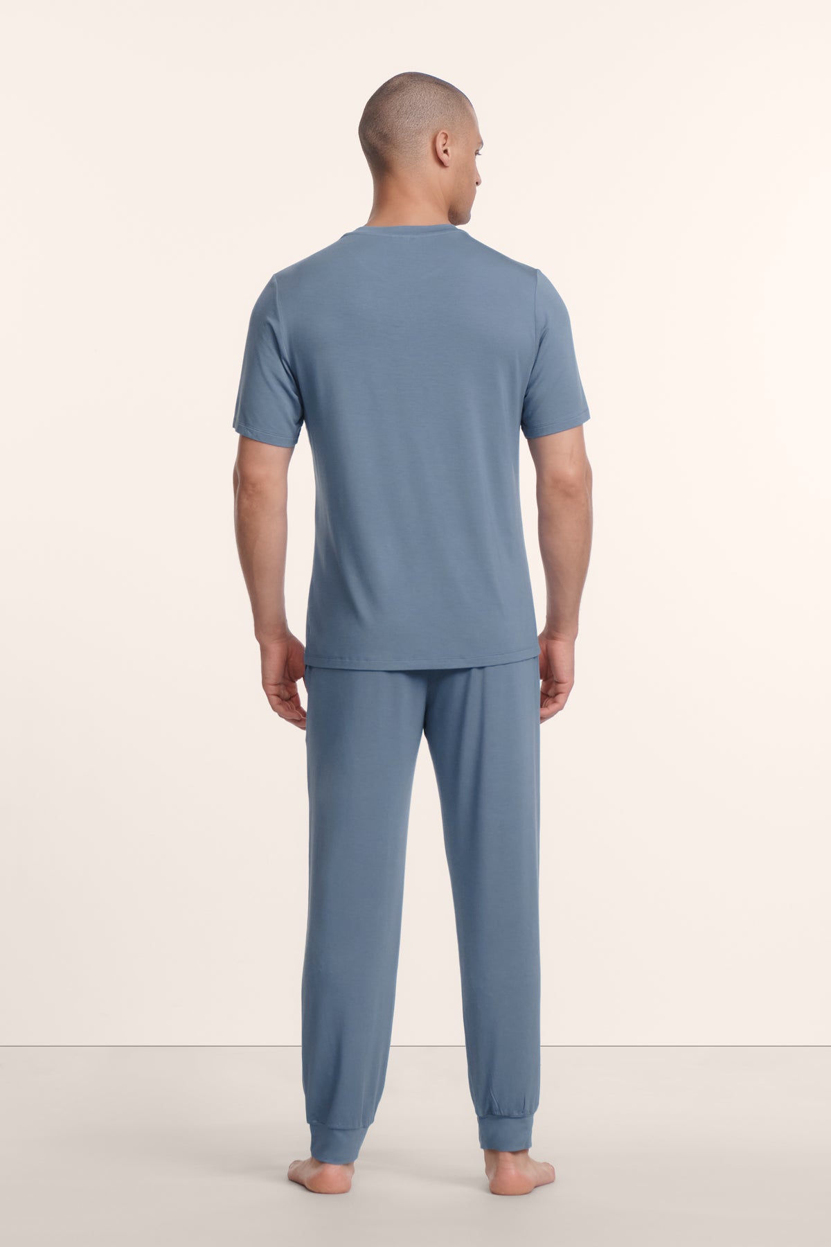 Henry Short-Sleeve Pant PJ Set in Slate Blue