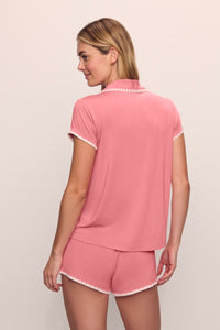 Frida Shortie PJ Set in Sunkissed Coral/Ivory