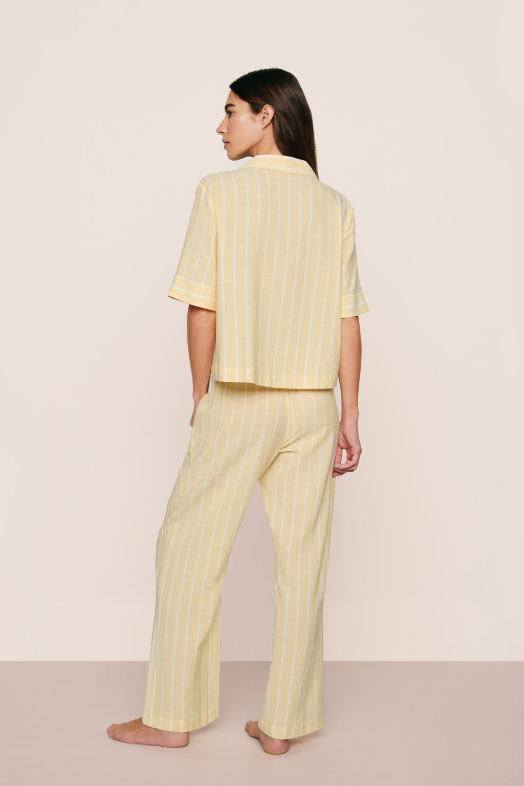 Nautico RLX Short-Sleeve Pant PJ Set in Classic Stripe Sunbeam/Ivory