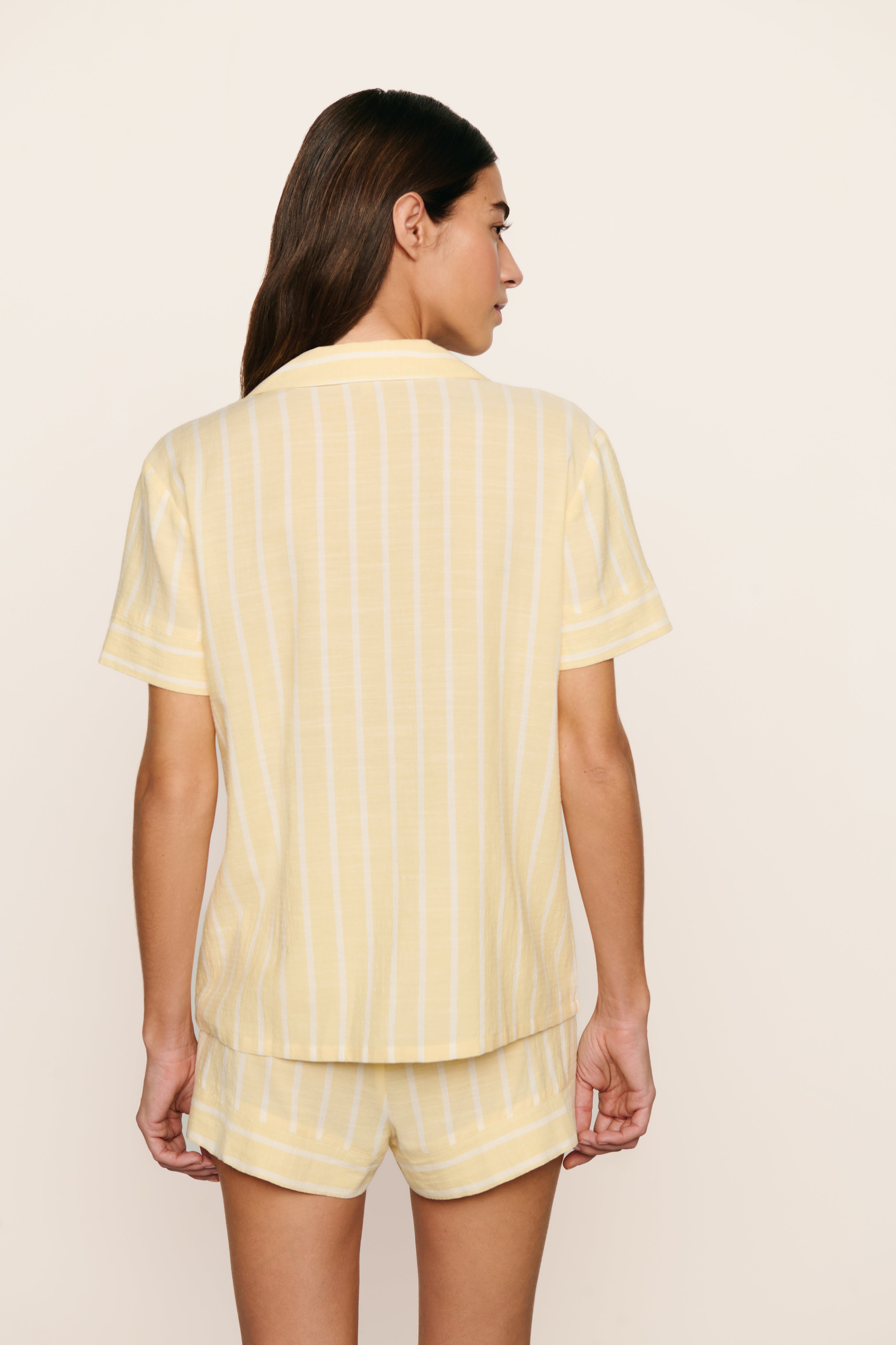 Nautico Shortie PJ Set in Classic Stripe Sunbeam/Ivory