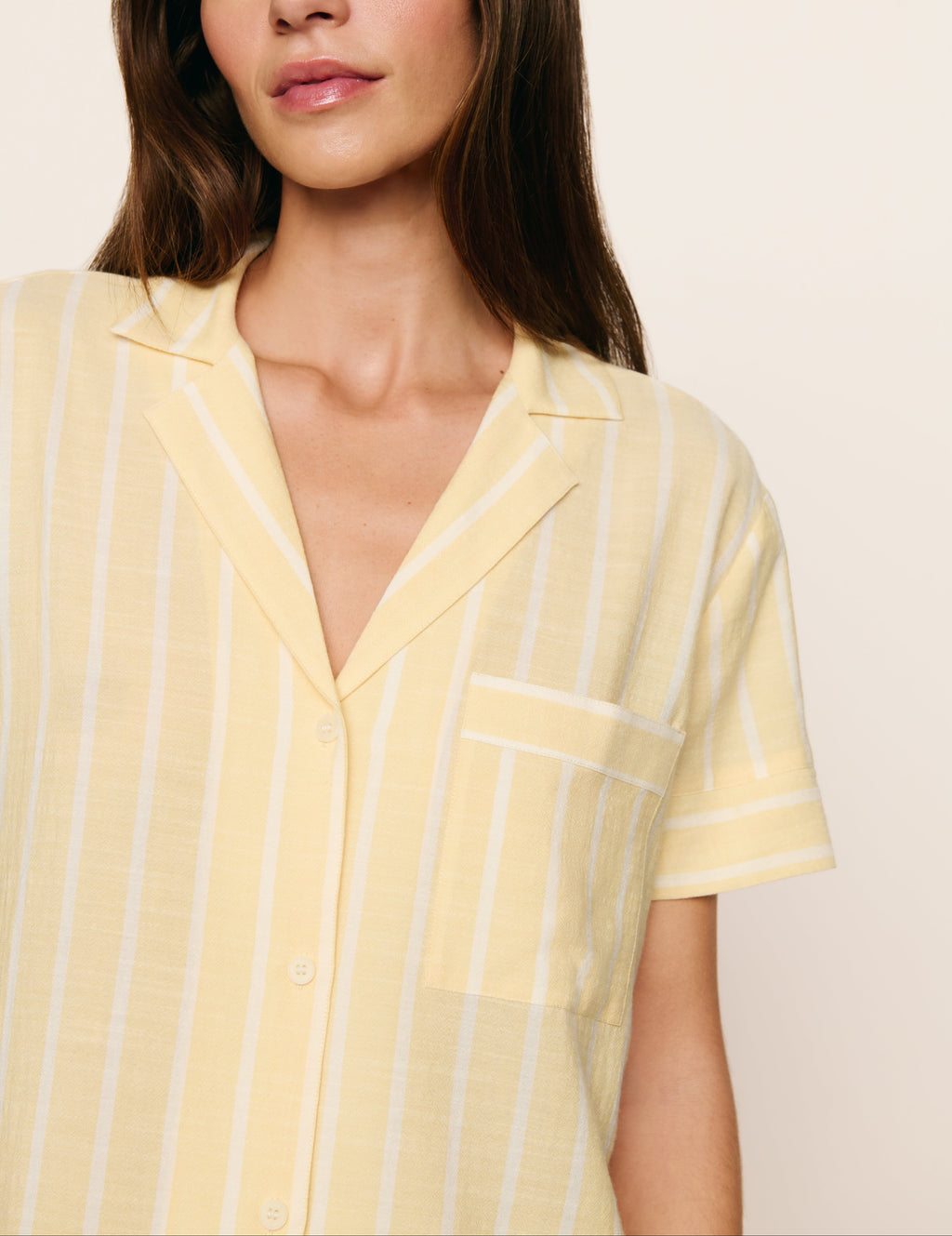 Nautico Shortie PJ Set in Classic Stripe Sunbeam/Ivory