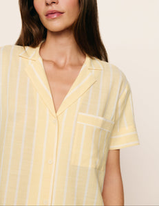 Nautico Shortie PJ Set in Classic Stripe Sunbeam/Ivory