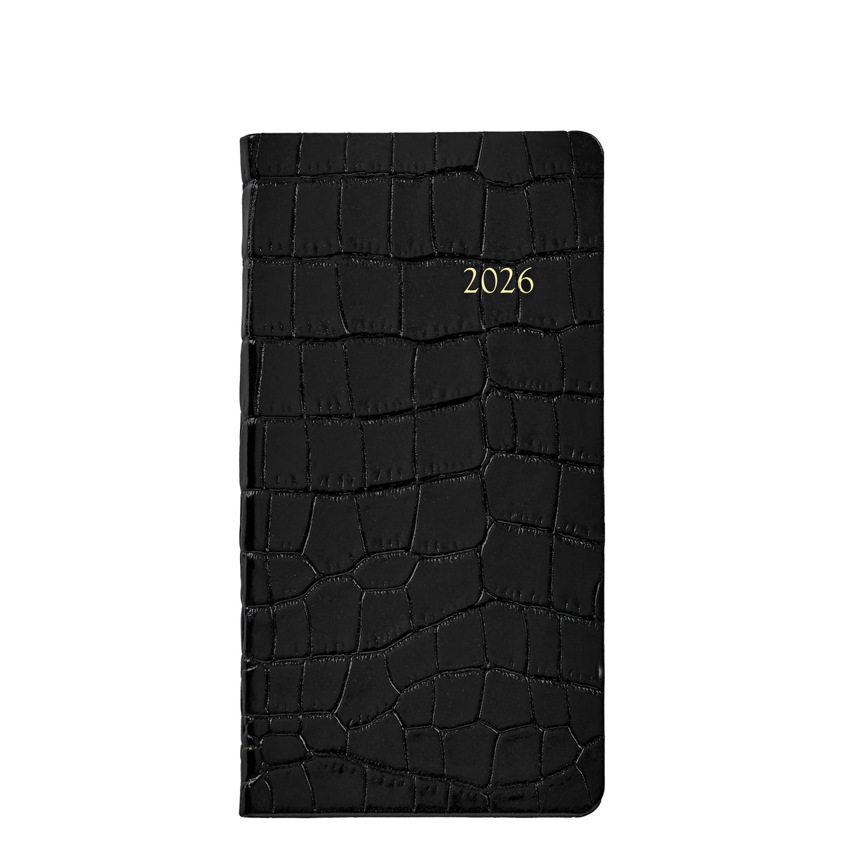 2026 6" Embossed Crocodile Leather Pocket Datebook