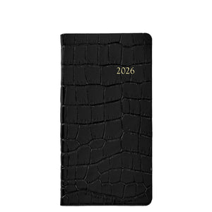 2026 6" Embossed Crocodile Leather Pocket Datebook