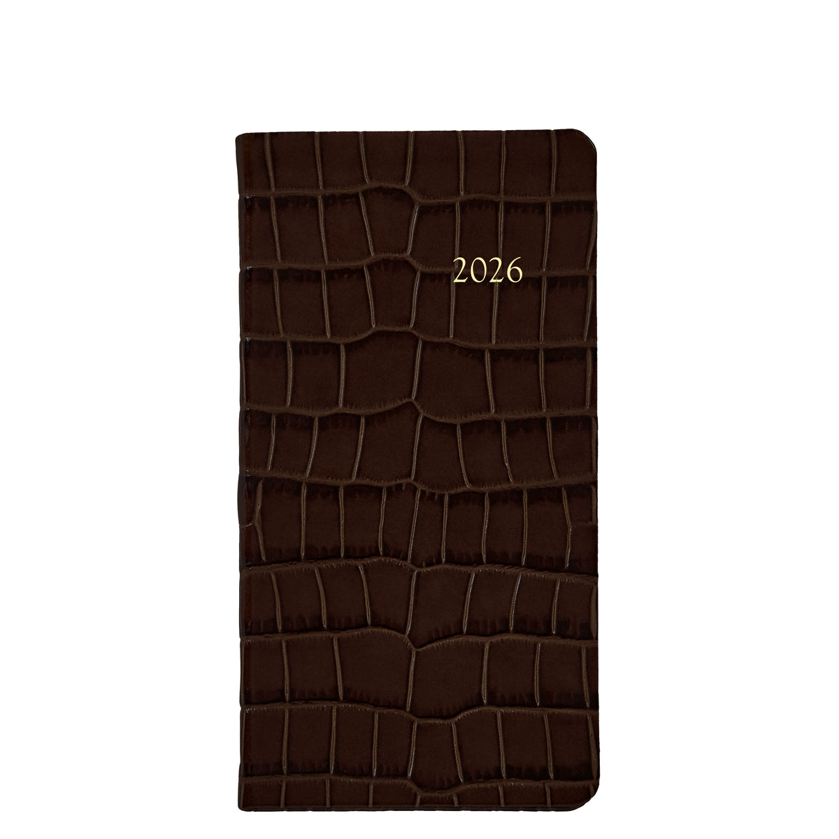 2026 6" Embossed Crocodile Leather Pocket Datebook