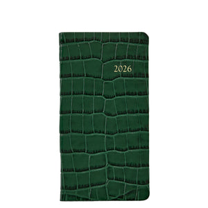 2026 6" Embossed Crocodile Leather Pocket Datebook