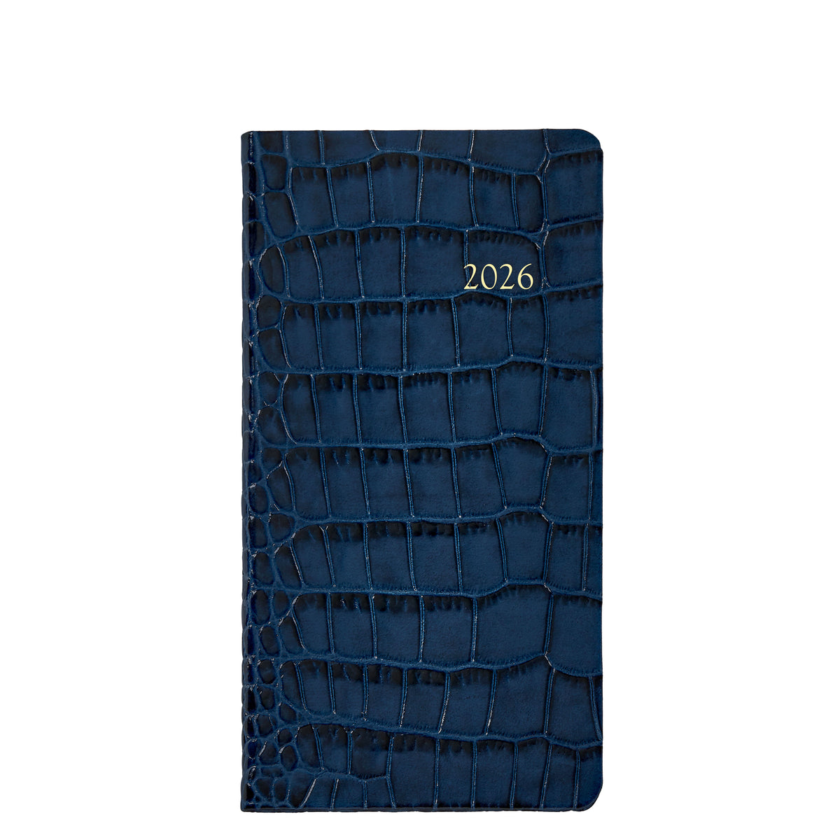 2026 6" Embossed Crocodile Leather Pocket Datebook