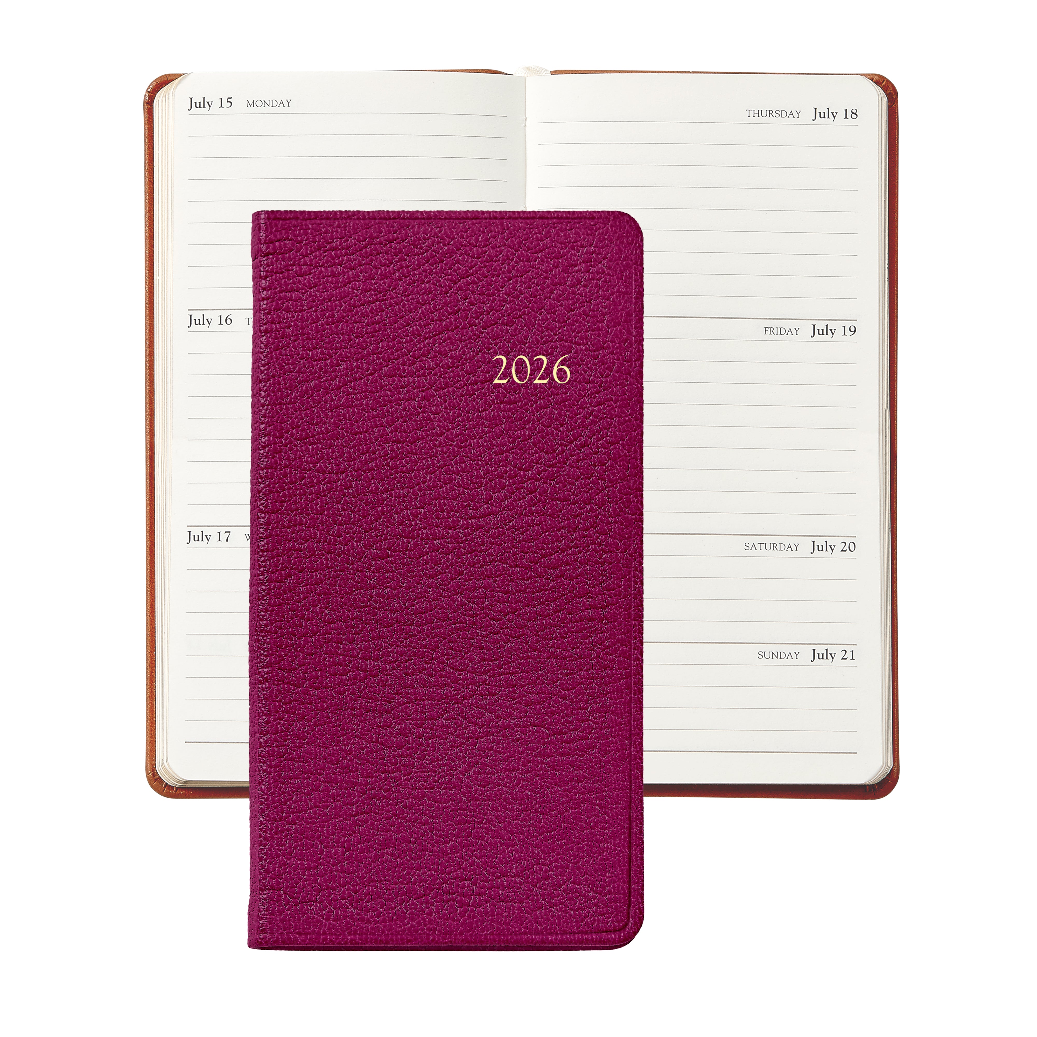 2026 6" Goatskin Leather Pocket Datebook