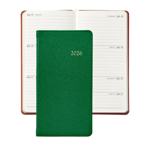 2026 6" Goatskin Leather Pocket Datebook