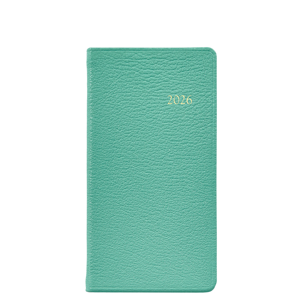 2026 6" Goatskin Leather Pocket Datebook