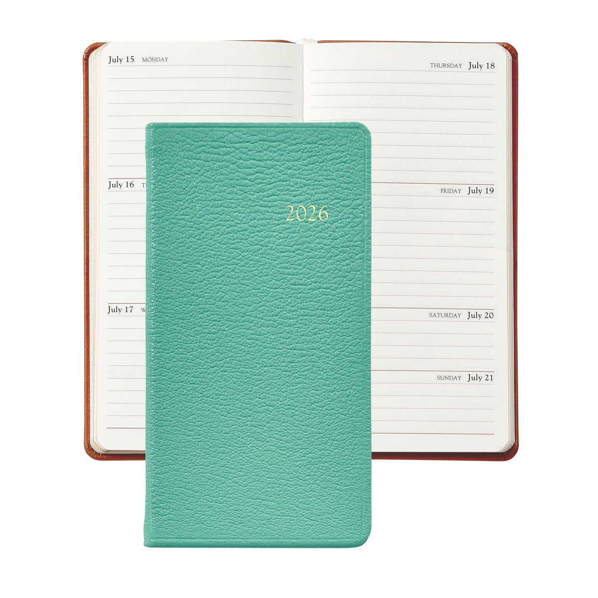 2026 6" Goatskin Leather Pocket Datebook