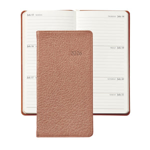 2026 6" Goatskin Leather Pocket Datebook