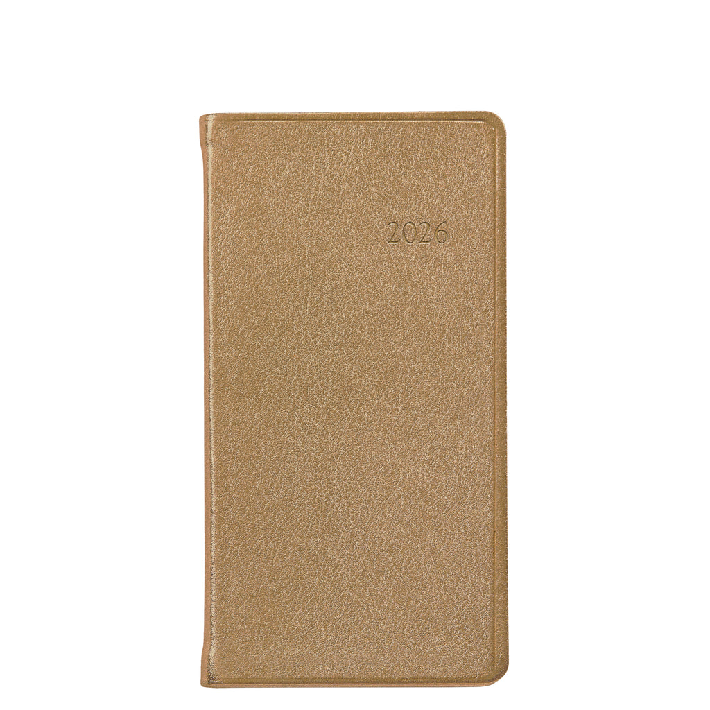 2026 6" Goatskin Leather Pocket Datebook