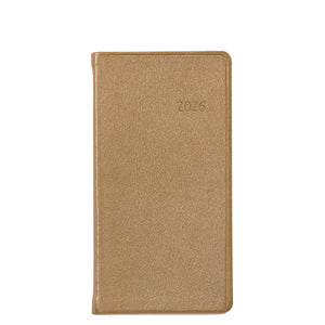 2026 6" Goatskin Leather Pocket Datebook
