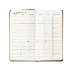 2026 6" Pocket Datebook in Beechwood Pebble Grain Leather