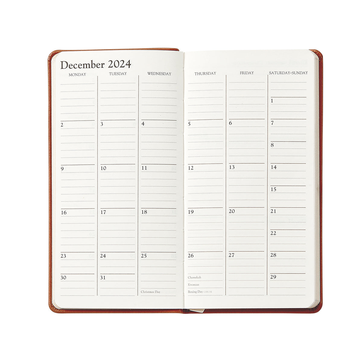 2026 6" Pocket Datebook in Slate Blue Pebble Grain Leather