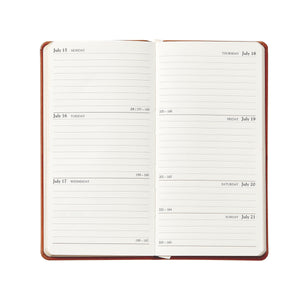 2026 6" Pocket Datebook in Slate Blue Pebble Grain Leather