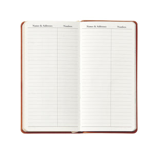 2026 6" Pocket Datebook in Beechwood Pebble Grain Leather