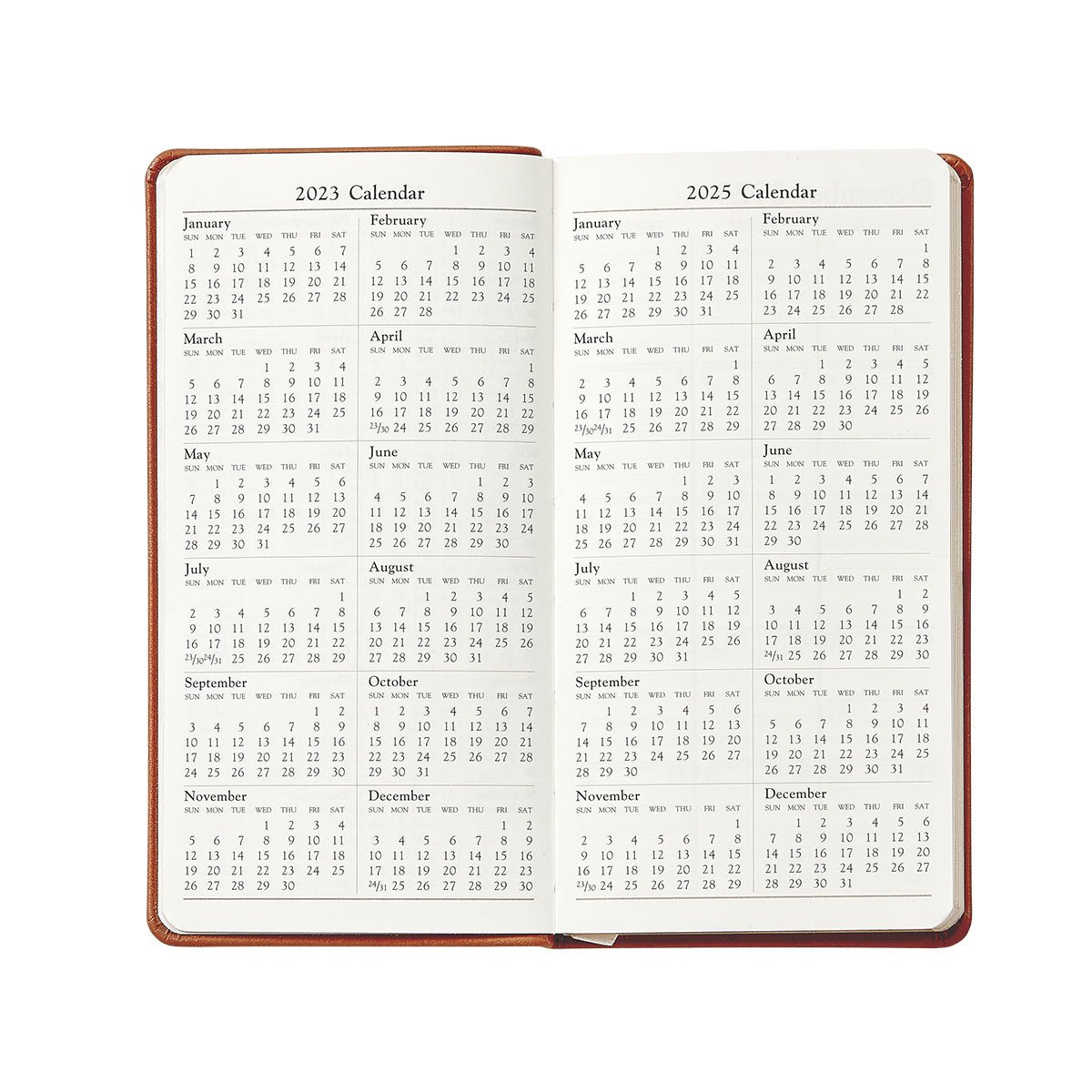 2026 6" Pocket Datebook in Slate Blue Pebble Grain Leather