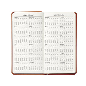 2026 6" Pocket Datebook in Slate Blue Pebble Grain Leather