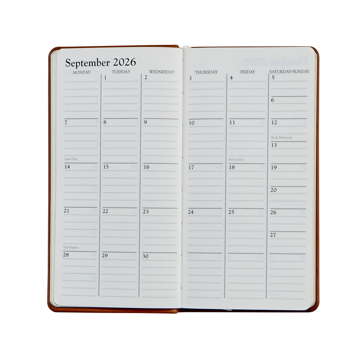 2026 6" Goatskin Leather Pocket Datebook
