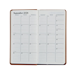 2026 6" Goatskin Leather Pocket Datebook