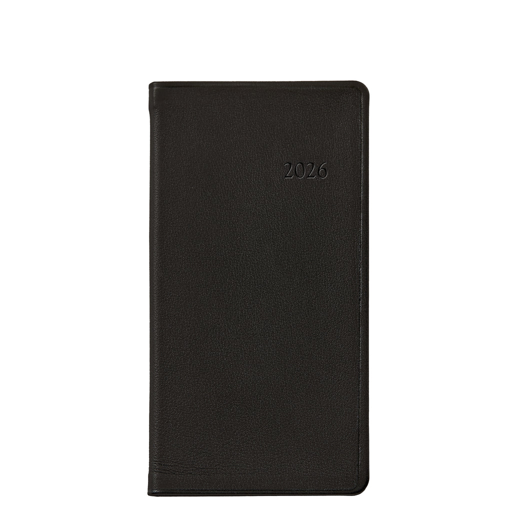 2026 6" Traditional Leather Pocket Datebook