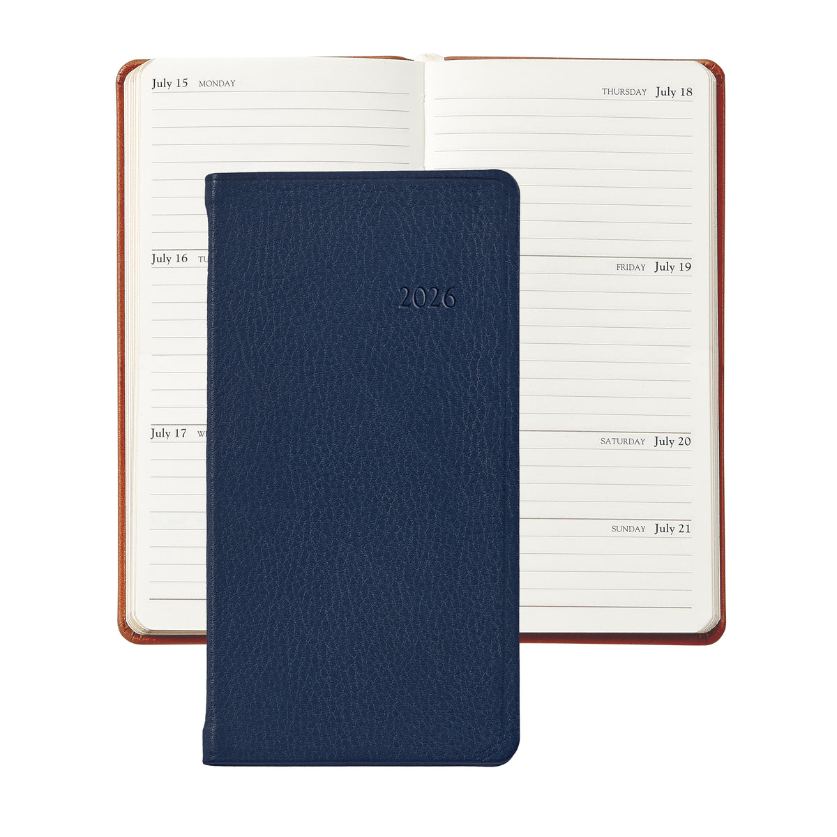 2026 6" Traditional Leather Pocket Datebook