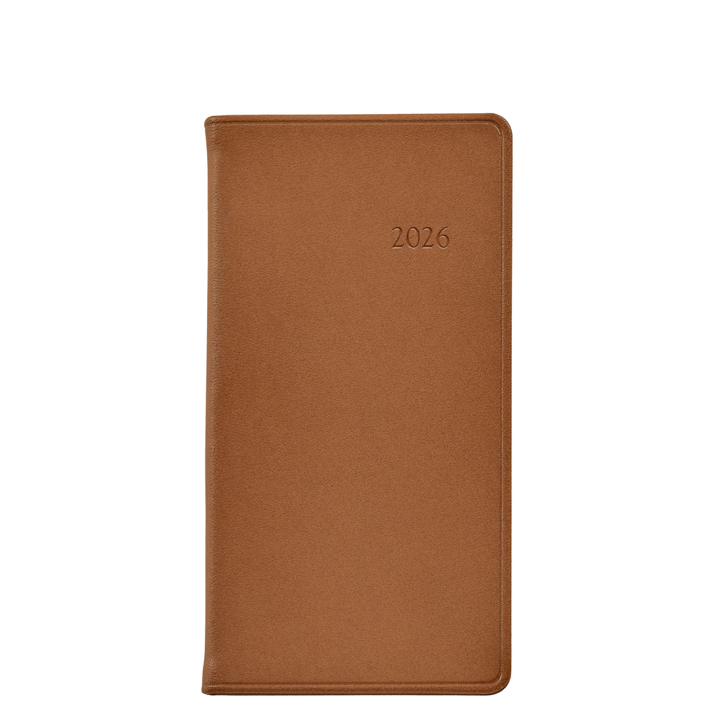 2026 6" Traditional Leather Pocket Datebook