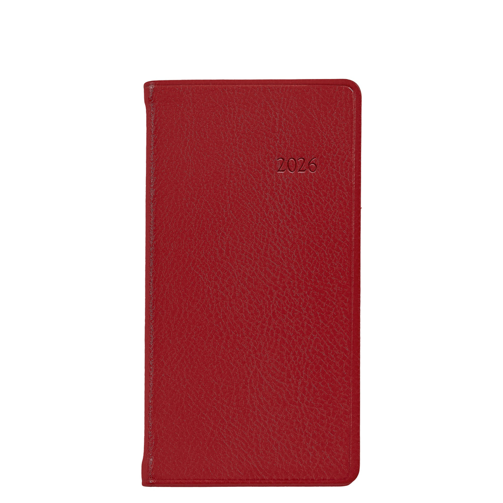 2026 6" Traditional Leather Pocket Datebook
