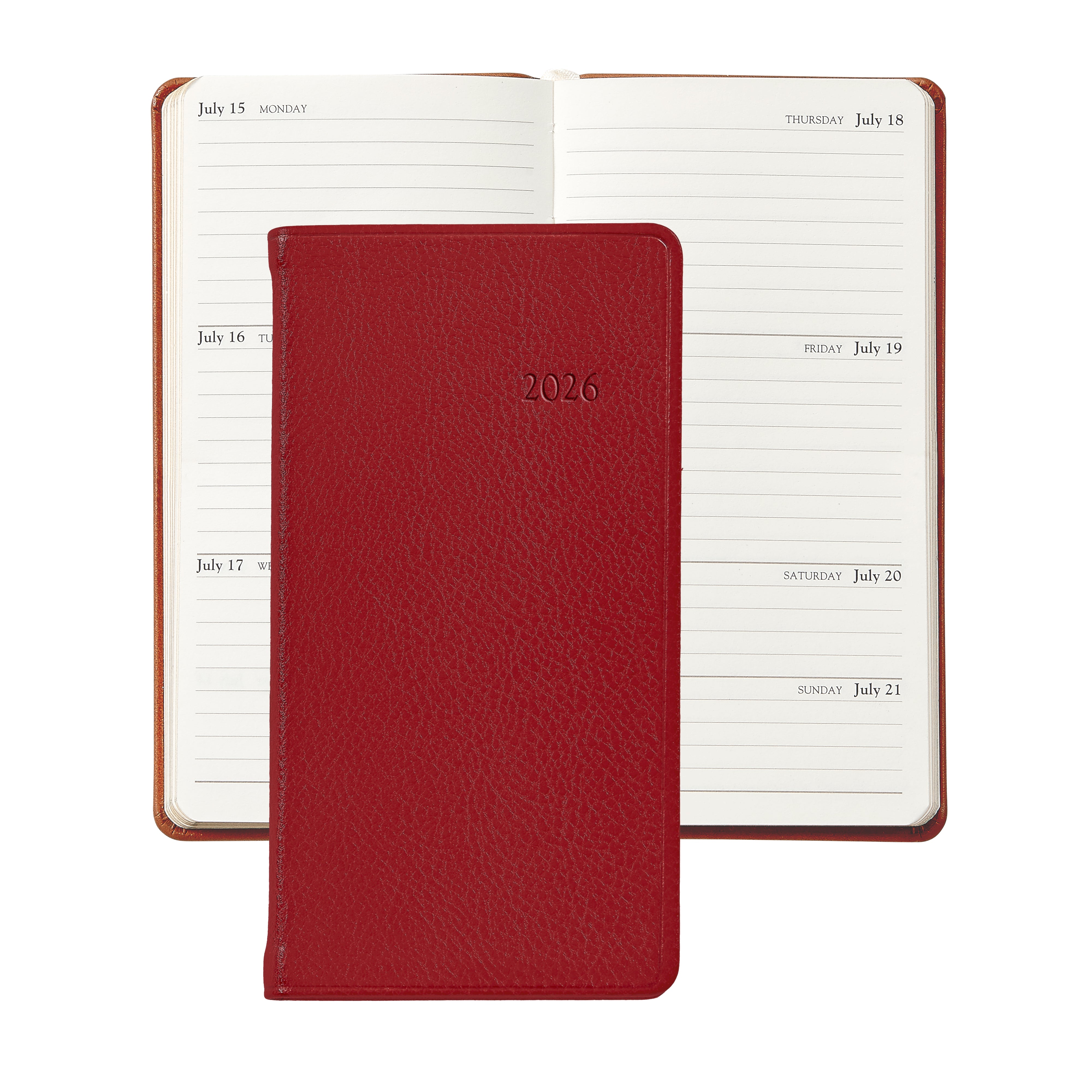 2026 6" Traditional Leather Pocket Datebook