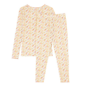 Girls Marigold Floral Pima Pajamas Set