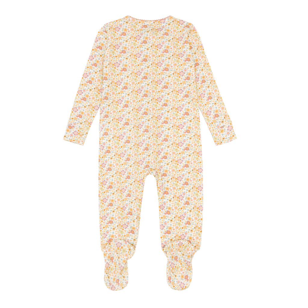 Baby Marigold Floral Pima Footie