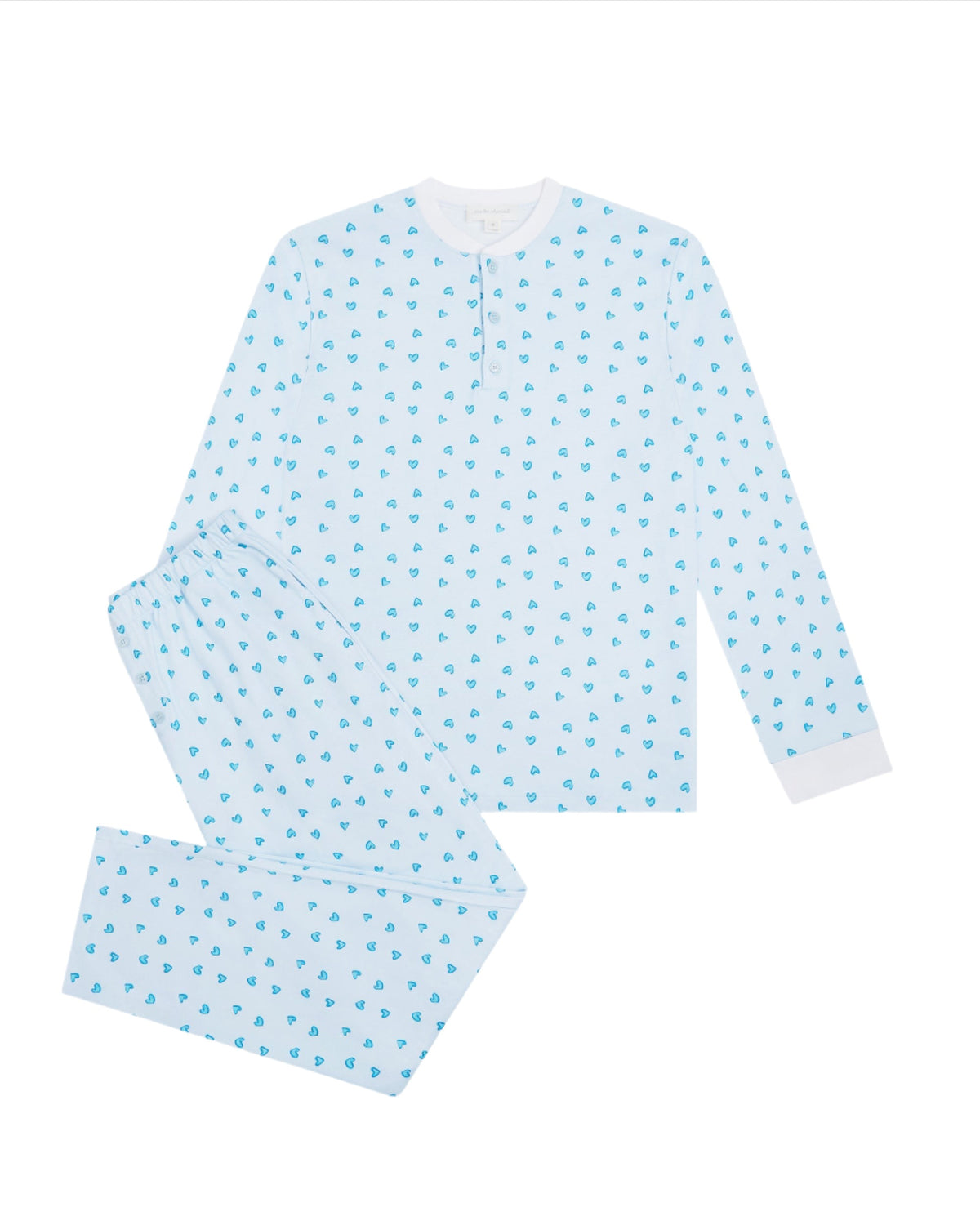 Love Heart Pajama in Adult Blue