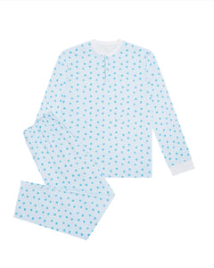 Love Heart Pajama in Adult Blue