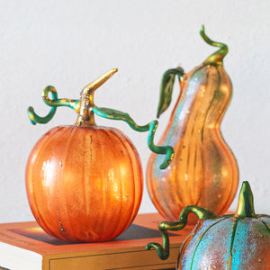 Pumpkins Figural Glass Pumpkin in Orange