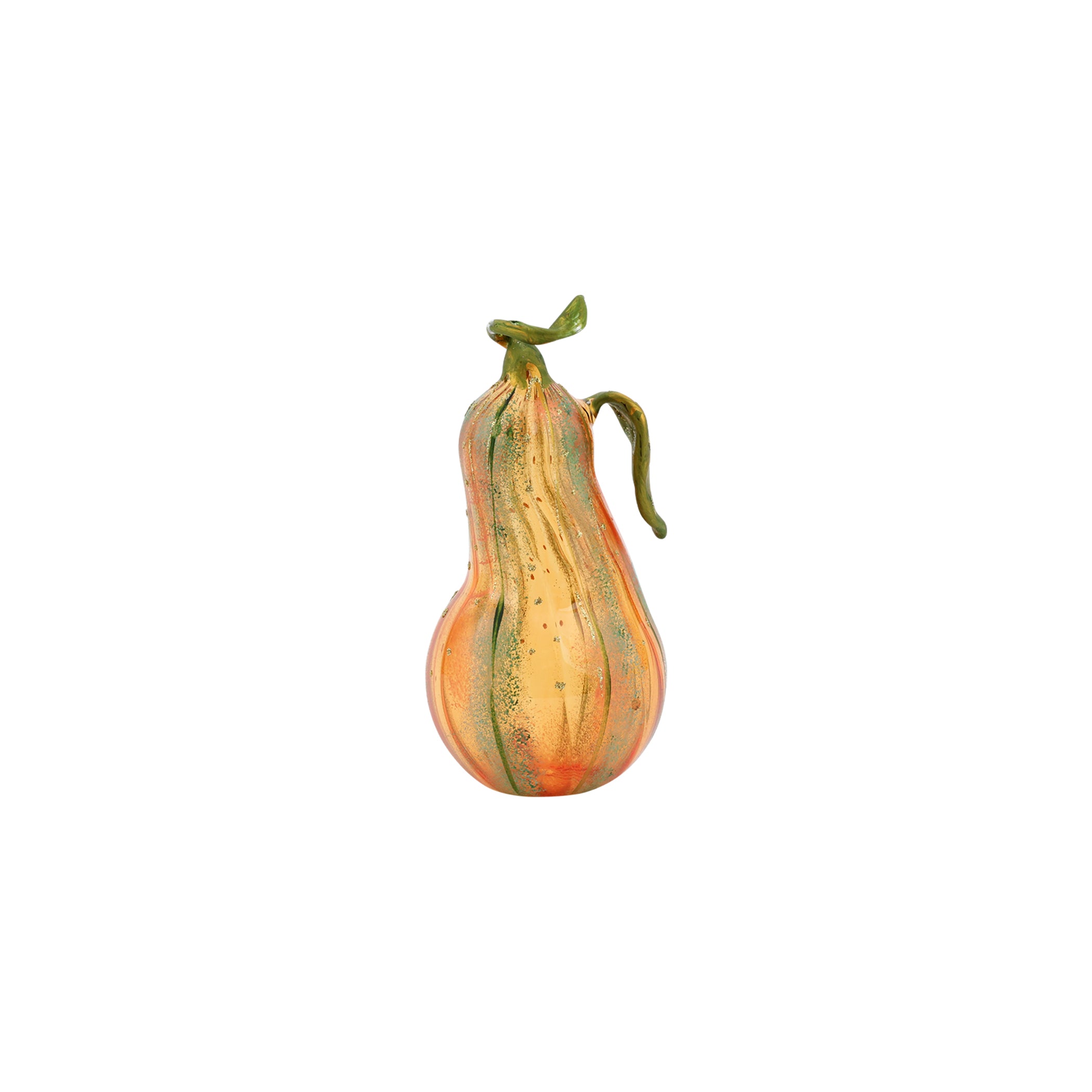 Pumpkins Figural Amber Glass Gourd in Amber