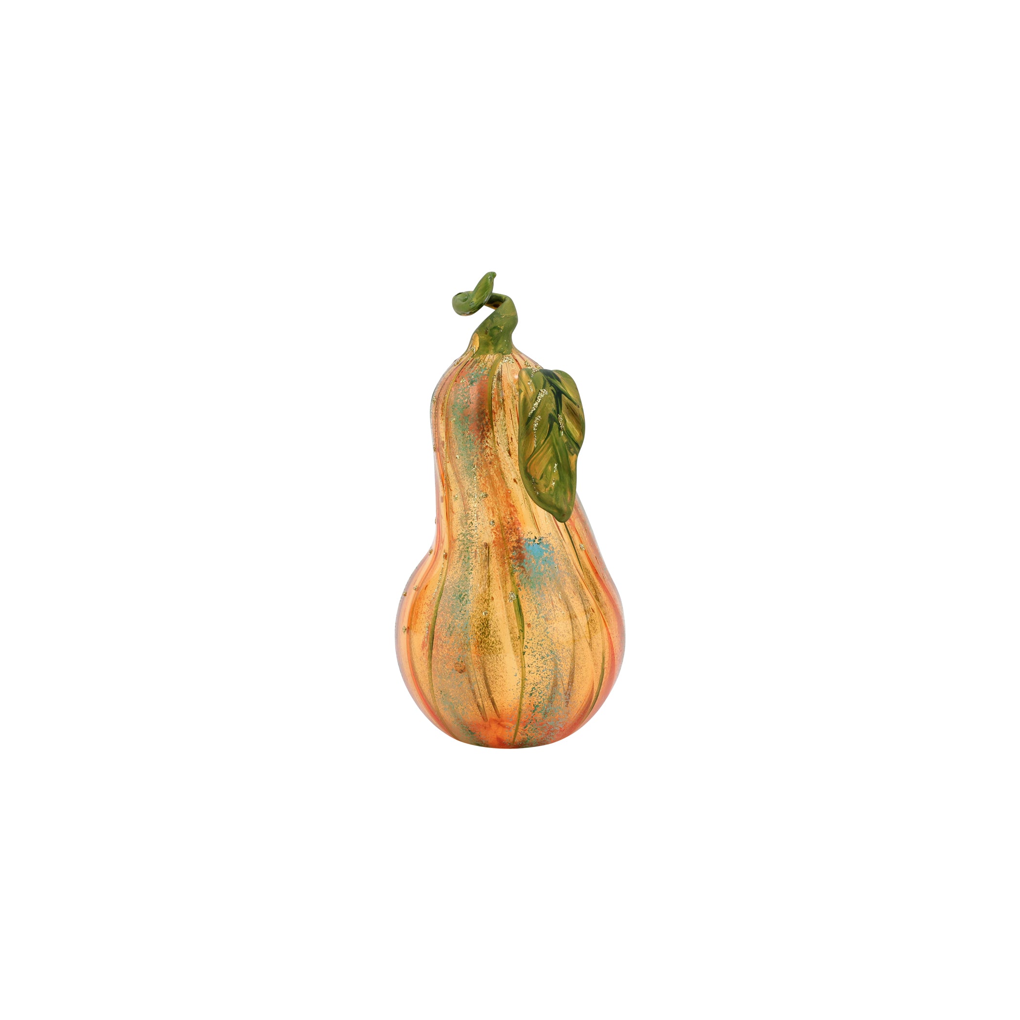 Pumpkins Figural Amber Glass Gourd in Amber