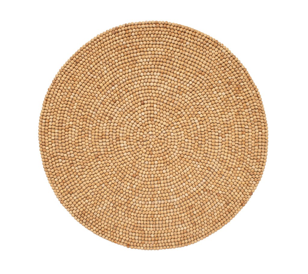 Wood Round Placemat in Natural, Set of 4