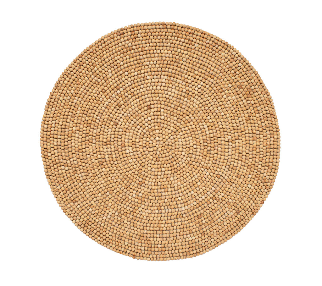 Wood Round Placemat in Natural, Set of 4