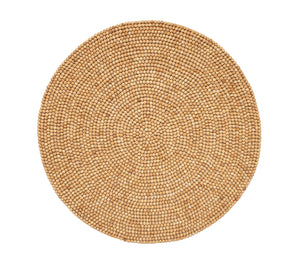 Wood Round Placemat in Natural, Set of 4