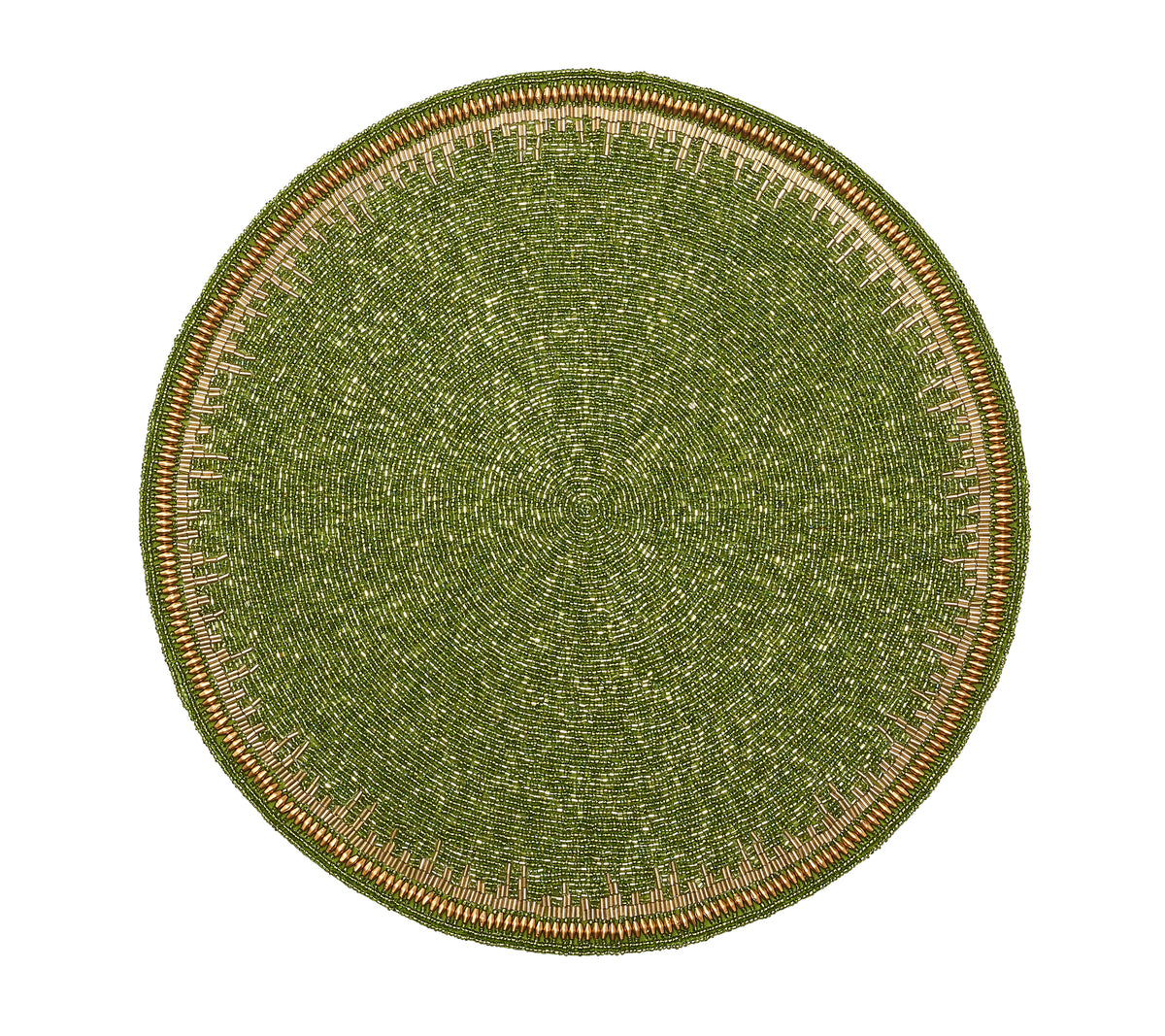Enamor Placemat in Green & Gold, Set of 4
