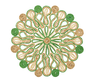 Marisol Placemat in Natural & Green, Set of 4