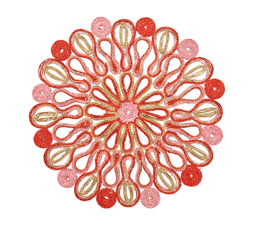 Marisol Placemat in Pink & Orange, Set of 4
