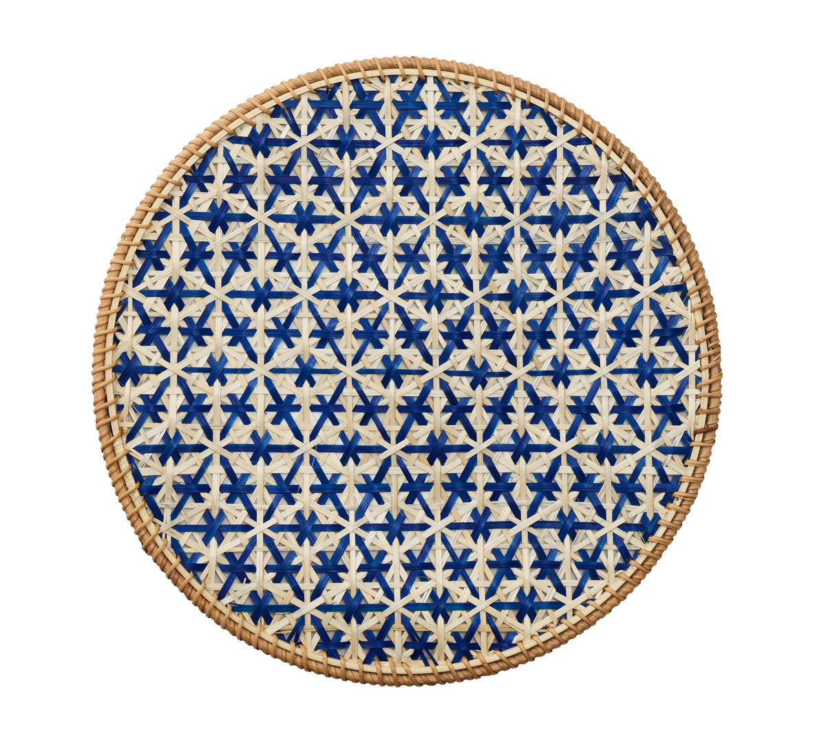 Lanai Placemat in Natural & Blue, Set of 4