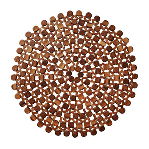 Round Bamboo Placemat in Brown, Set of 4