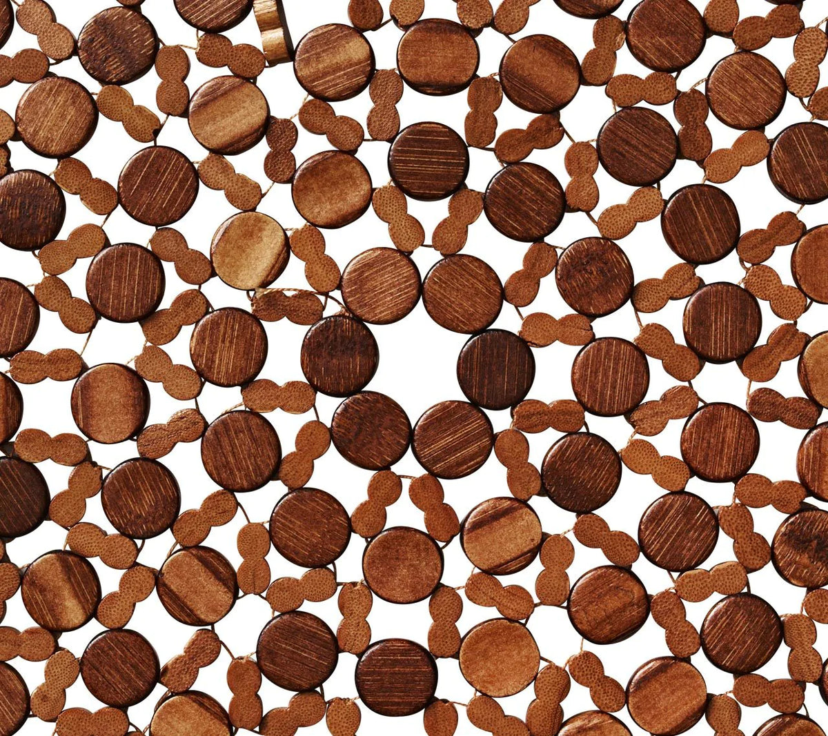 Round Bamboo Placemat in Brown, Set of 4