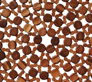 Round Bamboo Placemat in Brown, Set of 4