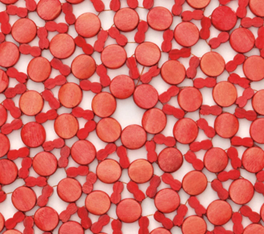 Round Bamboo Placemats in Coral, Set of 4