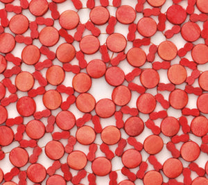 Round Bamboo Placemats in Coral, Set of 4